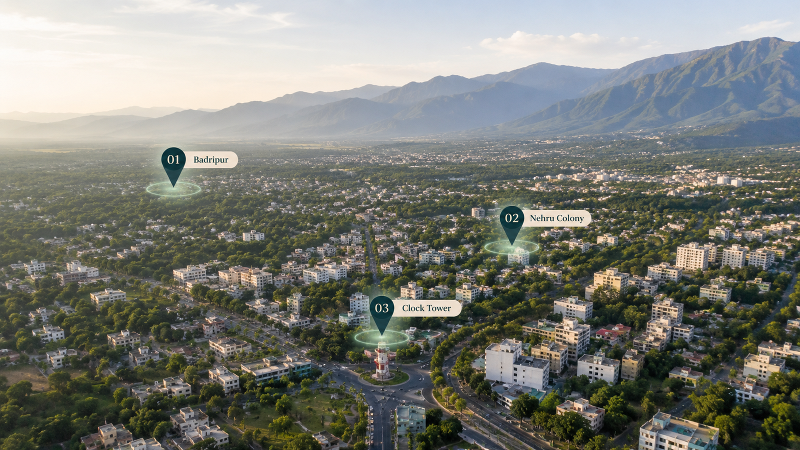 Map-style view showing the clinic locations across Dehradun